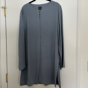 Eileen Fisher 100% Silk Light Blue/Gray Tunic-Dress | Size Medium